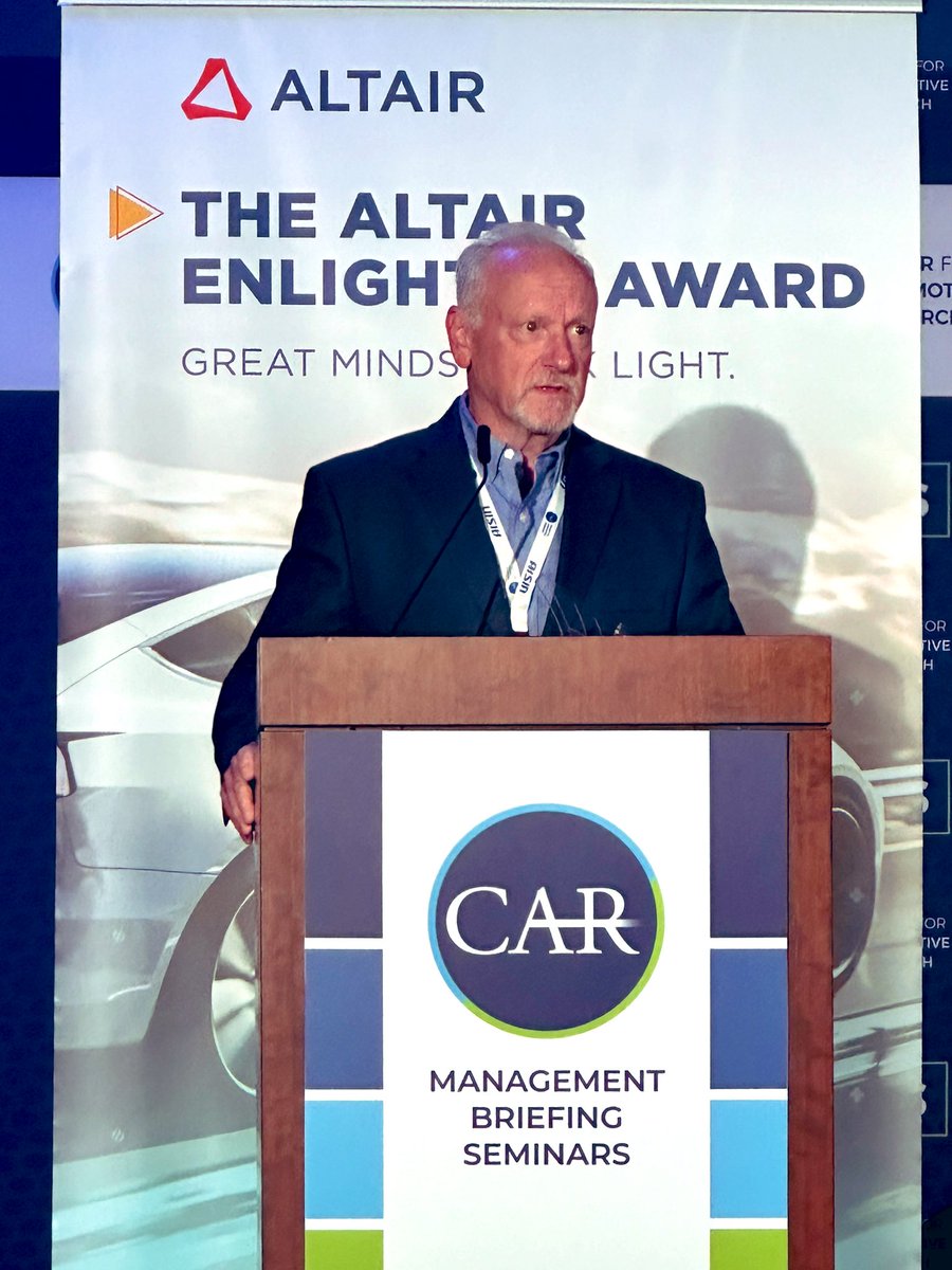 Congrats to <a href="/MichAuto/">MichAuto</a> investor @TEIJINAUTO on their Altair Enlighten Award this morning at #MBS24. Steve Zachrich, vp of engineering, was on hand to receive. #lightweighting #mfg #engineering