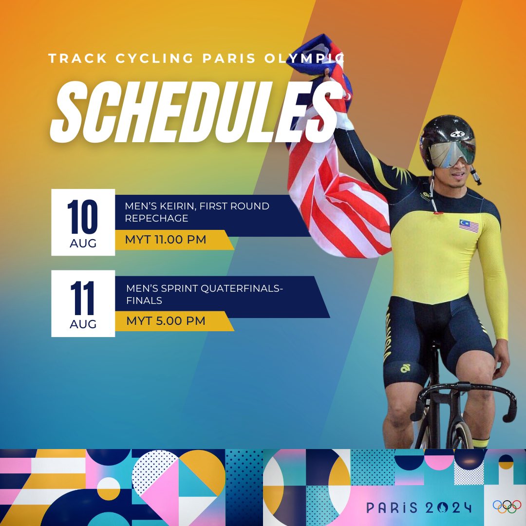 tyailyana's tweet photo. 🇲🇾7 August 2024- 11 August 2024
Dear Team Azizul, please stay alert and ready to support Dato’ Azizulhasni Awang. Save the date and don’t forget to grab Team Azizul’s shirt!
📺Live TV
.Astro Arena
.Astro Olimpik
.RTM
.TV Okey
#GoAzizulGOLD #parisolimpik2024 #azizulhasniawang https://t.co/AupNCGtie5