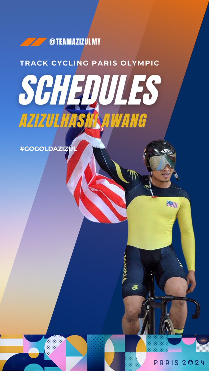 tyailyana's tweet photo. 🇲🇾7 August 2024- 11 August 2024
Dear Team Azizul, please stay alert and ready to support Dato’ Azizulhasni Awang. Save the date and don’t forget to grab Team Azizul’s shirt!
📺Live TV
.Astro Arena
.Astro Olimpik
.RTM
.TV Okey
#GoAzizulGOLD #parisolimpik2024 #azizulhasniawang https://t.co/AupNCGtie5