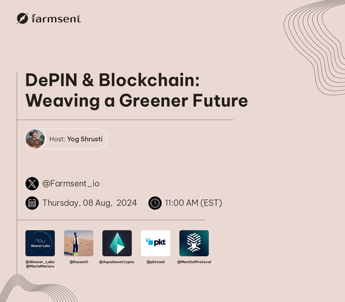 Farmsent (@farmsent_io) on Twitter photo 🌏 DePINs is a promise of a safer, sustainable future! 🌏
Let’s discover how these cutting-edge technologies are driving environmental impact, enhancing transparency, and building a brighter future for all. 🌱🌿
Joining us for the discussion are:
<a href="/Weaver_Labs/">Weaver Labs</a> (<a href="/MariaMariuru/">Maria Lema</a> ) 🌏 DePINs is a promise of a safer, sustainable future! 🌏
Let’s discover how these cutting-edge technologies are driving environmental impact, enhancing transparency, and building a brighter future for all. 🌱🌿
Joining us for the discussion are:
<a href="/Weaver_Labs/">Weaver Labs</a> (<a href="/MariaMariuru/">Maria Lema</a> )