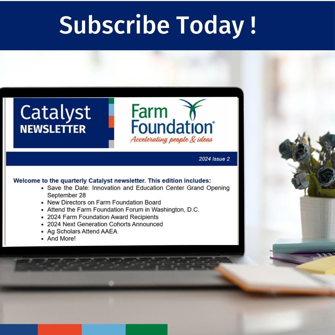 Farm Foundation has been a whirlwind of activity the last few months. Subscribe today to our quarterly Catalyst newsletter! 

Visit: 
farmfoundation.org/resources/cata…

#farmfoundation #newsletter #farming #agriculture