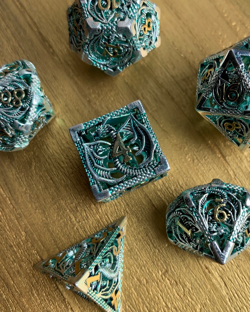 Wayward_Leather's tweet photo. D&D lovers & dice hoarders! Wayward has the most magical, majestic dice around. Made of heavy metal & good fortune, these beauties will have every DM fall in love at first roll.🤭✨
#DiceGoals #DnDMagic #WaywardLeatherDesign #fantasyaesthetic #DungeonsAndDragons #DnDDice https://t.co/hpq3qj23dF