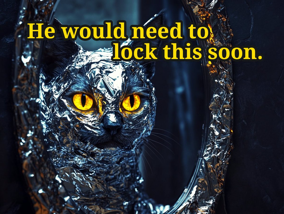 TinFoilCatToken's tweet photo. ๐ฑ "I just don't like them looking at me," said #TINFOILCAT.
The lower dimensional beings had always put him on edge when doing his morning foil wrap.
Join another dimension here:
https://t.co/dXxQoD6MXz
#TINFOILCAT #MirrorGate #DimensionalDefense https://t.co/epgL0M2ils
