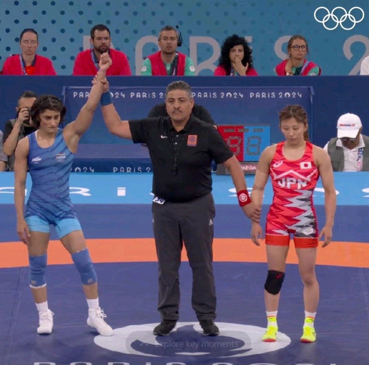 From being dragged on the streets of Delhi to making history, #VineshPhogat has defeated world champion Yui Susaki! She broke into tears after this incredible win. Despite all the injustice and hardship, she fought like a warrior and made India proud. What an inspiration! 🇮🇳