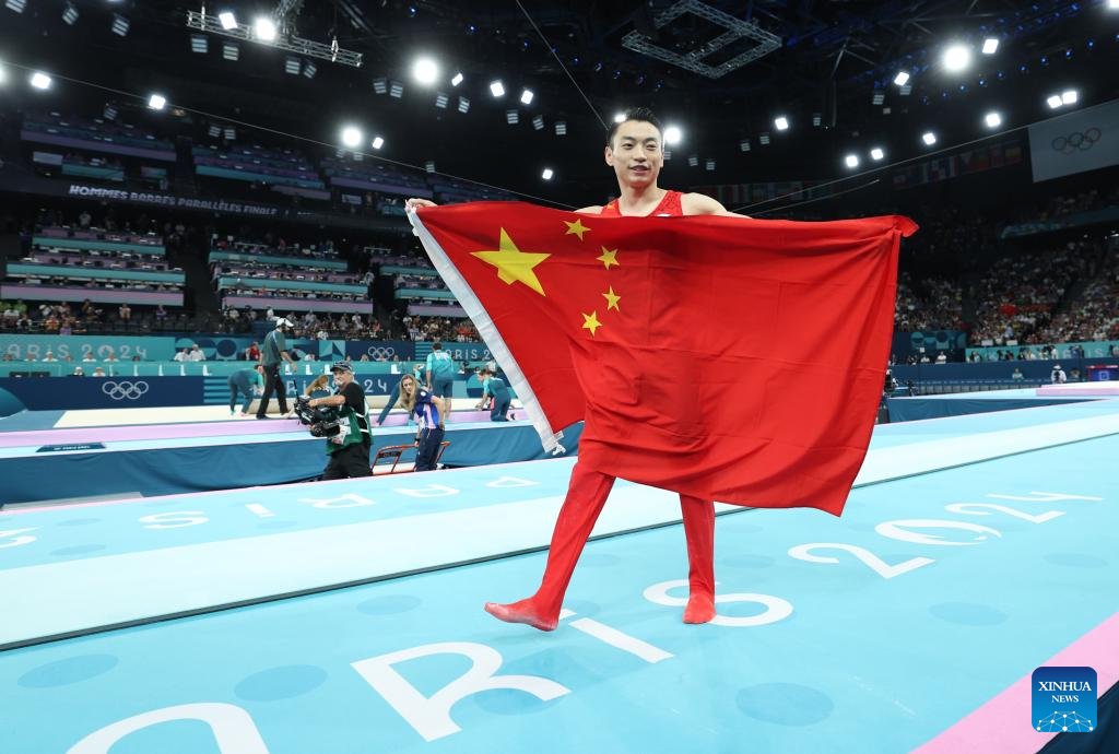 Chinaembmanila's tweet image. Good news alert!
Defending champion Zou Jingyuan triumphed over a shoulder injury to claim the men’s #parallelbars title, securing China’s second #Gymnastics gold medal at #ParisOlympics.