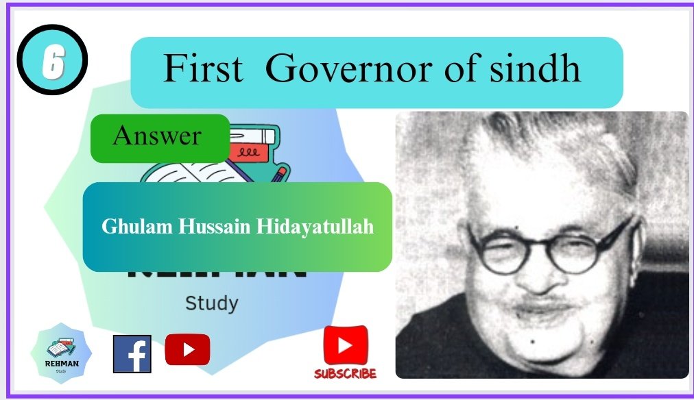 Rehmanstudy73's tweet image. First Governor of sindh 
#SindhGovt #Pakstudy #RutoMustGo #Paris2024 #edcation #mcqstest