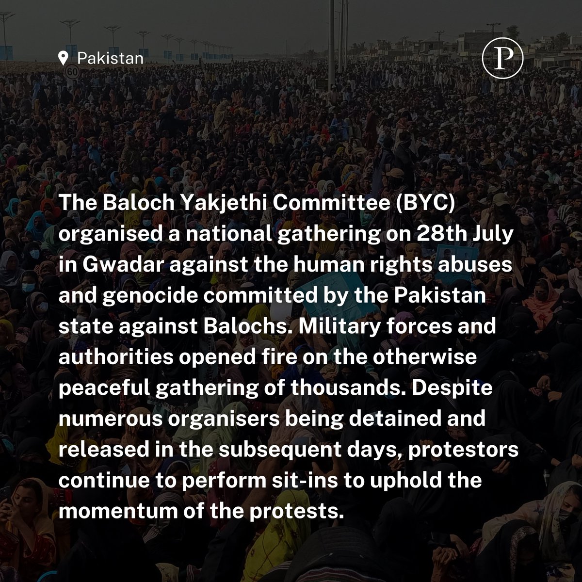 PolticalPandora's tweet photo. Pakistan: The Baloch Yakjethi Committee organized a peaceful national gathering in Gwadar on July 28 against human rights abuses by the Pakistan state, but military forces opened fire, leading to ongoing sit-in protests despite detentions.
#BalochProtests #HumanRightsAbuse https://t.co/zT239GqSZI