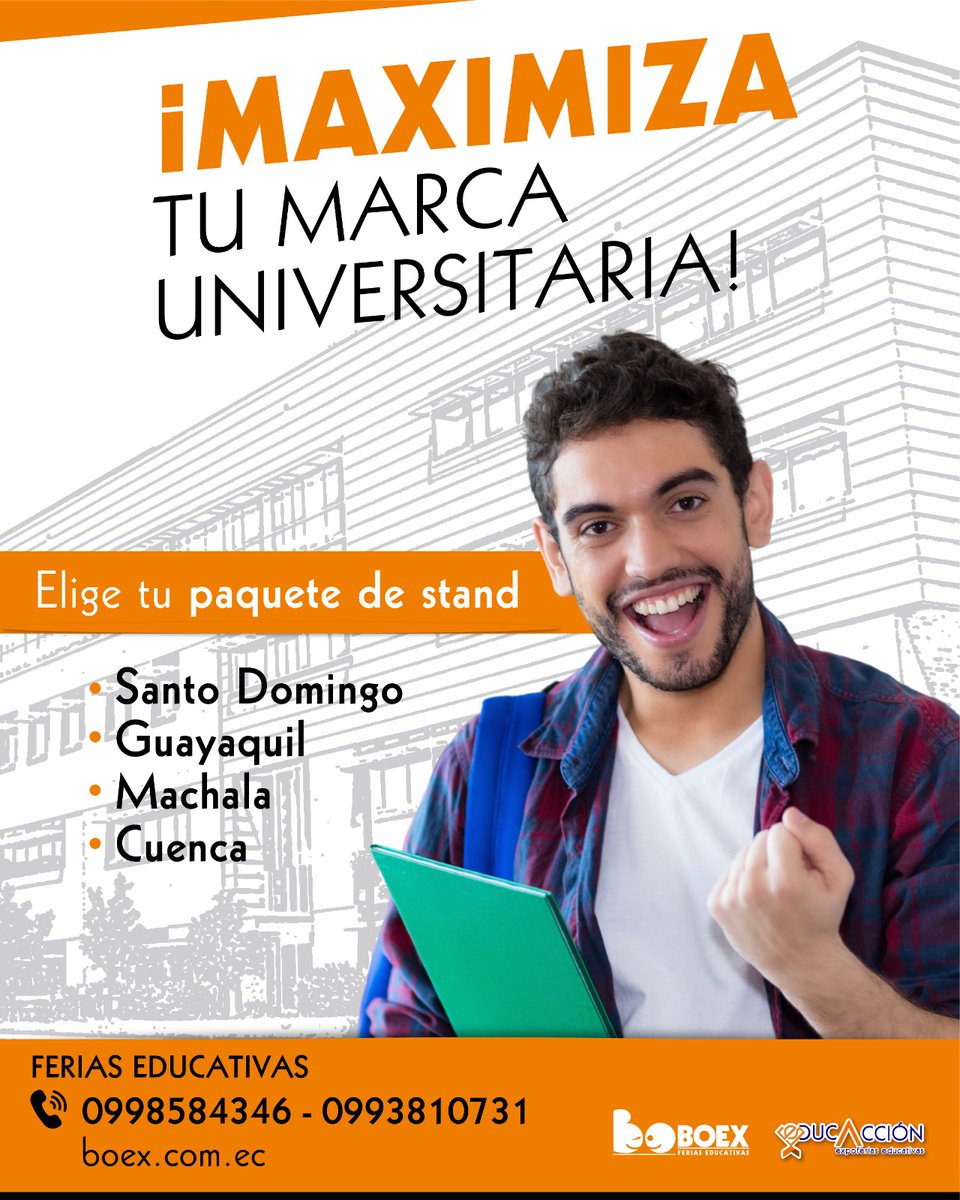 boex01's tweet photo. ¡Destaca en las ferias educativas de tu ciudad!
Promueve tu institución y conecta con la comunidad educativa en un evento imperdible.
WhatsApp. https://t.co/FrwIQu6WRs
#boex #Educaccion https://t.co/JA3ynQBDE0