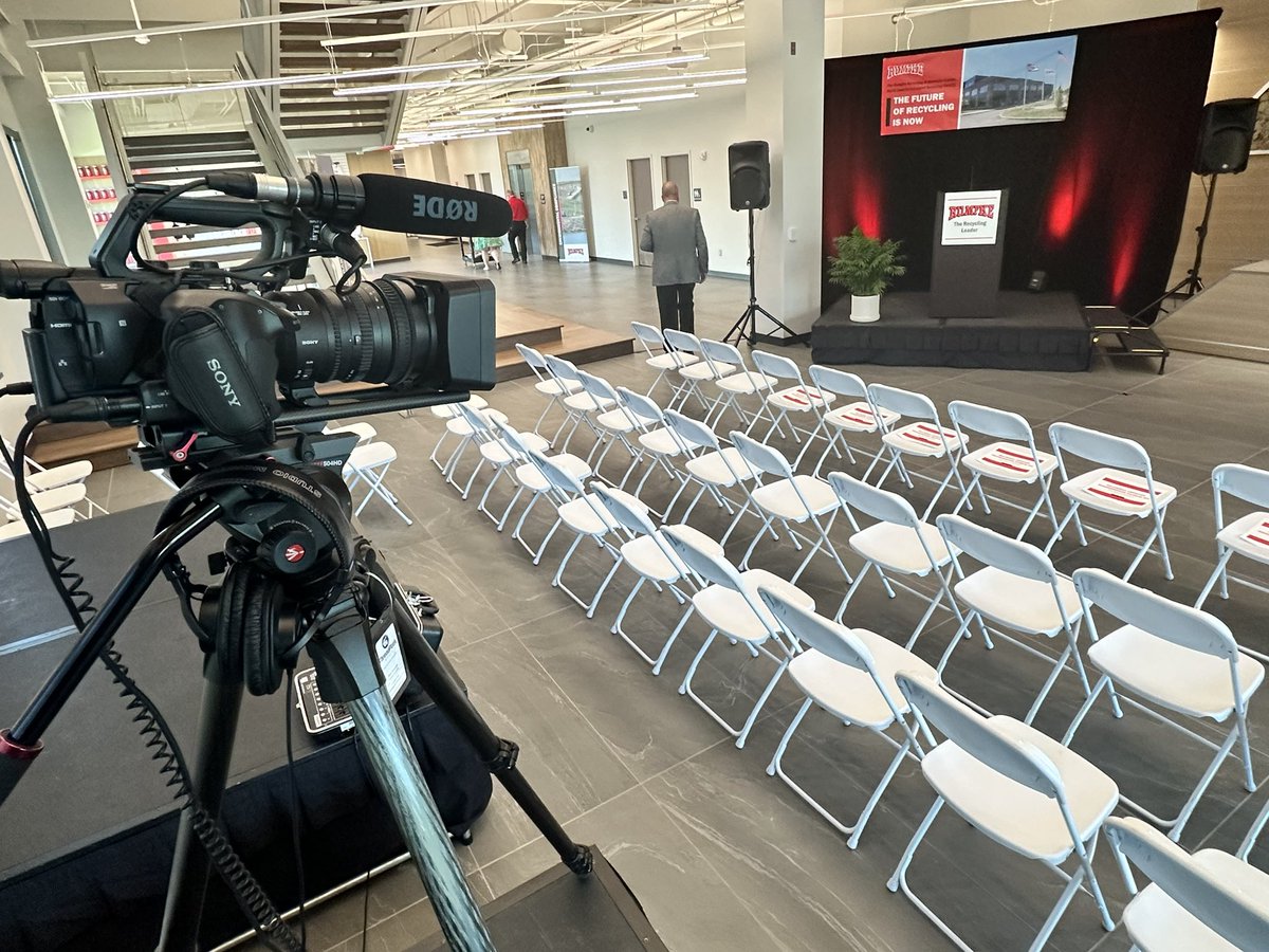 threadpath's tweet photo. We’re getting ready to capture the ribbon cutting ceremony for the new Rumpke Recycling &amp; Resource Center in Columbus! @RumpkeNews https://t.co/F5UpRs3Ski