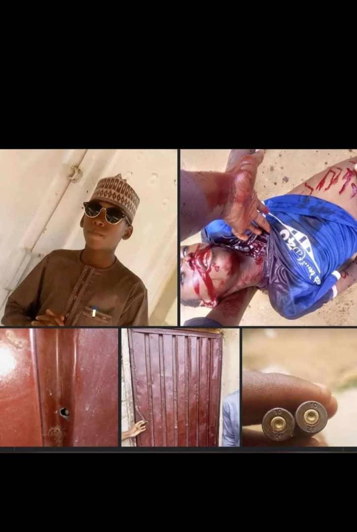 saleem_bawah's tweet photo. A 19 year Old Isma'il Muhammad was shot dead by the security forces in Samaru, Zaria.
The boy was unarmed  and was not even protesting. He was shot at even after getting into his house and locking the door. They were sitting outside their house when some security forces approached  them, and they quickly entered the house and locked the door, but the mercil*ss and drunk trigger happy forces shot at the door to kill an innocent child. These are the people tasked with our protection. Allah ya isa...insha Allah duk wanda ya kashe yaron nan sai ya haɗu da mummunan qarshe. Ko gawarshi ba zata samu janaza me kyau ba. Attached here is an interview by the father of this child...and a picture of the bullet riddened walls and doors.

@mni_JJ this happened close to your vicinity