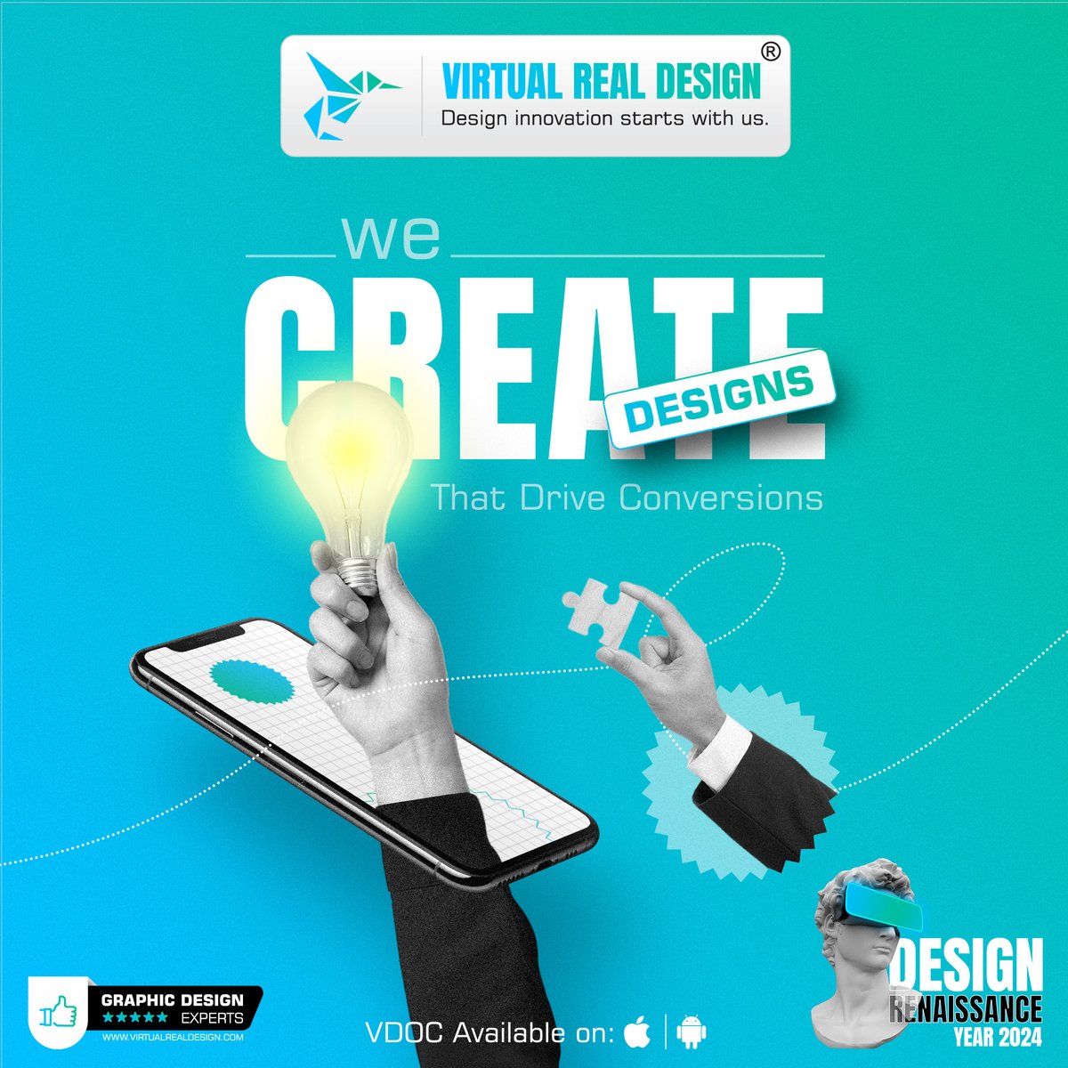 VRD40's tweet photo. Want designs that don’t just catch eyes but also drive conversions? Let’s make it happen! 🚀 
#VirtualRealDesign #VDGD #DesignRenaissanceYear2024 #DesignThatConverts #ConversionDrivenDesign #VirtualRealDesign #EffectiveDesign #DesignForSuccess #DesignsThatWork https://t.co/WoJKxo8tx8