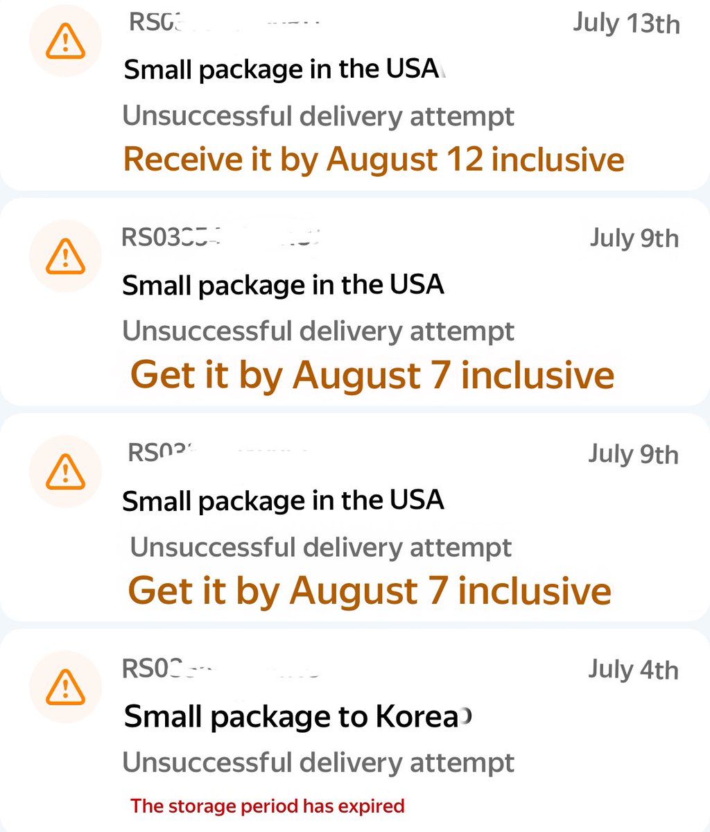 Update!! Please do not forget to pick up your parcels! if they come back, the re-shipment will require an additional fee