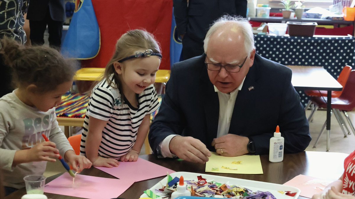 To think the man in this picture I took, sitting next to our youngest students at <a href="/Duluth_Schools/">DuluthPublicSchools</a>, and talking to them about colors could be the next vice president of the United States come January is just unreal right now. Congratulations <a href="/Tim_Walz/">Tim Walz</a> and good luck. 🥹#Veepstakes