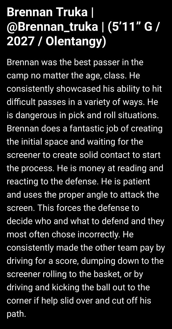 Brennan Truka (@brennan_truka) on Twitter photo Thank you <a href="/ChrisHicks513/">Chris Hicks</a> and <a href="/BleacherProspec/">Bleacher Prospect</a> for the write-up and the opportunity to compete at the Camp! I really enjoyed the entire experience!! Thank you <a href="/ChrisHicks513/">Chris Hicks</a> and <a href="/BleacherProspec/">Bleacher Prospect</a> for the write-up and the opportunity to compete at the Camp! I really enjoyed the entire experience!!