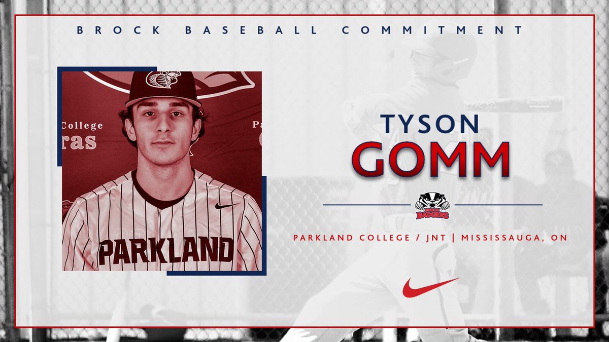 brockbaseball's tweet photo. ⚾️ COMMITMENT ⚾️

Brock Baseball welcomes 6’ C/OF @TysonGomm.

The Mississauga, ON native comes to Brock from NJCAA D1 @ParklandCobras (IL), @CSI_Baseball (ID), and @WellandJackfish.

Tyson, a Canadian Junior National Team alum, will be studying Sport Management.

#WeAreBadgers https://t.co/j2emRb3ztv