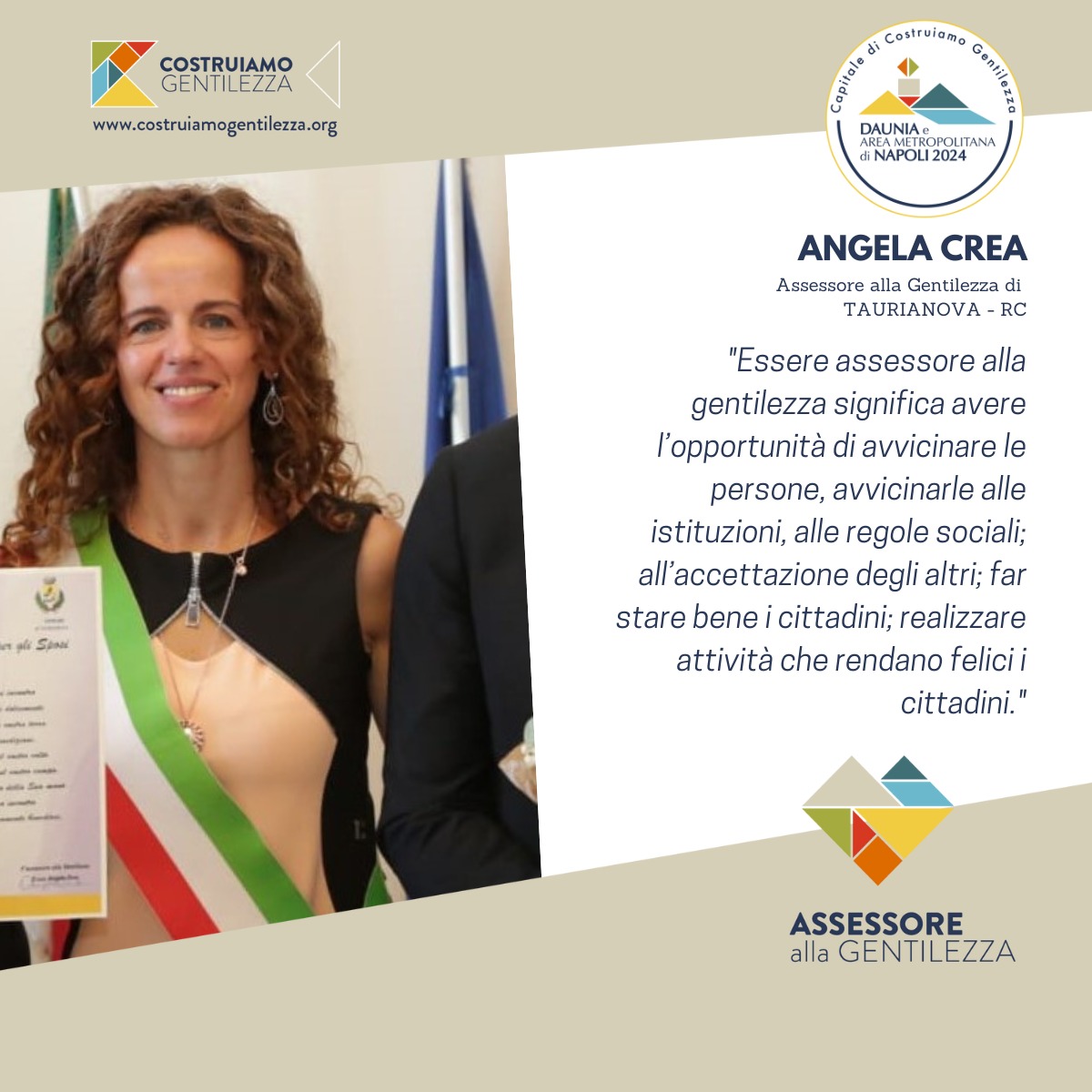 𝐋'𝐀𝐒𝐒𝐄𝐒𝐒𝐎𝐑𝐄 𝐀𝐋𝐋𝐀 𝐆𝐄𝐍𝐓𝐈𝐋𝐄𝐙𝐙𝐀 👏🏼💜 𝐀𝐍𝐆𝐄𝐋𝐀 𝐂𝐑𝐄𝐀 𝐃𝐈 𝐓𝐀𝐔𝐑𝐈𝐀𝐍𝐎𝐕𝐀 𝐑𝐂 𝐒𝐈 𝐏𝐑𝐄𝐒𝐄𝐍𝐓𝐀 👉 costruiamogentilezza.org/costruttori/as…

Chi sono gli assessori alla gentilezza 👉 costruiamogentilezza.org/costruttori-di…

#costruiamogentilezza #reteassessoriallagentilezza