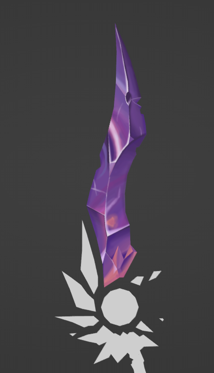 Xander_Devv's tweet photo. Unfinished crystal sword texture, my 2nd time texture painting.

#Roblox #RobloxDevs #RobloxDev #robloxart #3dart #lowpoly #blender https://t.co/EHJY2CuEOx