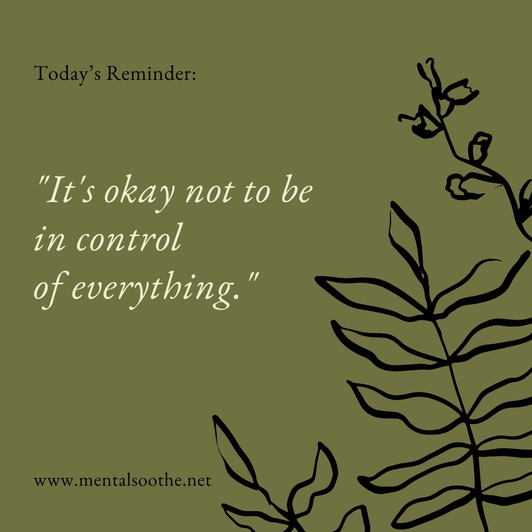 mentalsoothe's tweet image. Choose your sanity above all --- you don't have to take over everything. Let the flow take its course.

#ChooseDay 
#sanitycheck
#todaysreminder
#mentalhealth
#mentalhealthiswealth
#medicationmanagement 
#integrativepsych