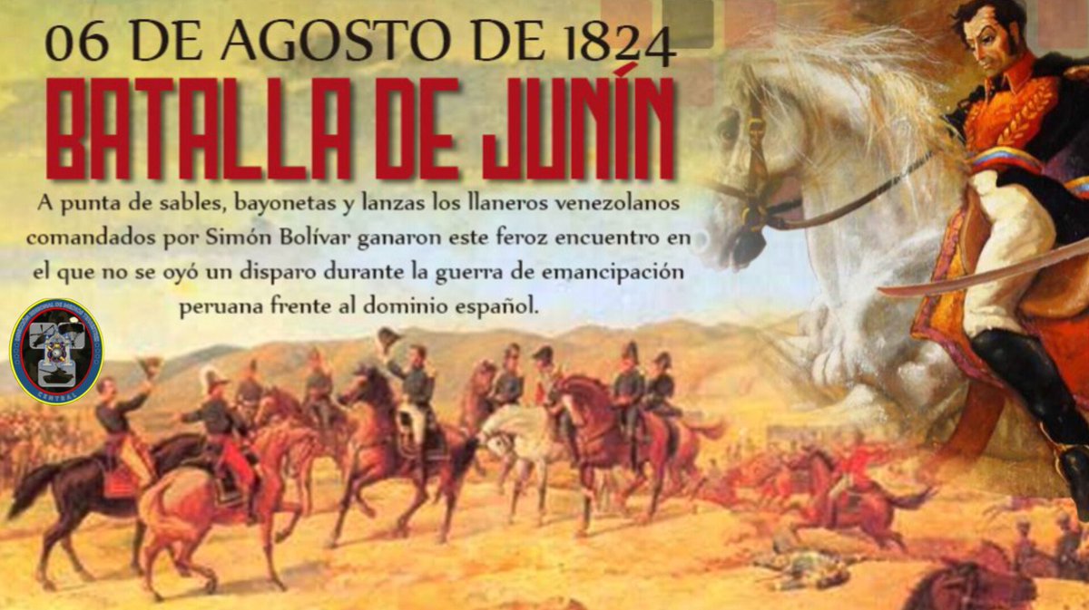 #6Ago Batalla de Junín (1824). ¡Celebramos esta victoria del Ejército Libertador!, escenificada en la cordillera central peruana, bajo el mando del Libertador, para la independencia del Perú y la autodeterminación de nuestros pueblos.🇻🇪