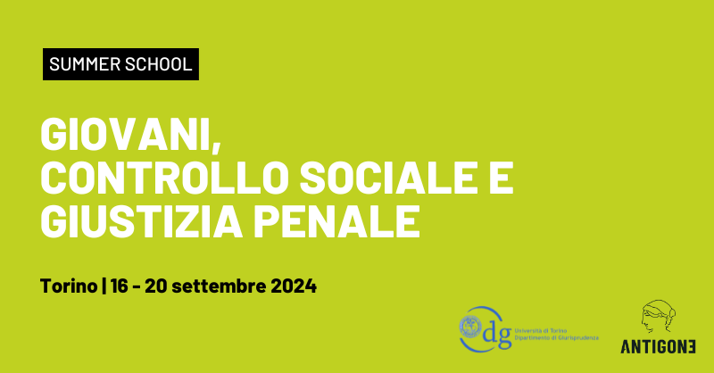 C'è tempo fino al 1° settembre per iscriversi all'ottava edizione della Summer School di Antigone e del Dipartimento di Giurisprudenza dell'Università di Torino sulla Privazione della Libertà e sui Diritti Fondamentali.

Qui tutte le informazioni: giurisprudenza.unito.it/do/home.pl/Vie…