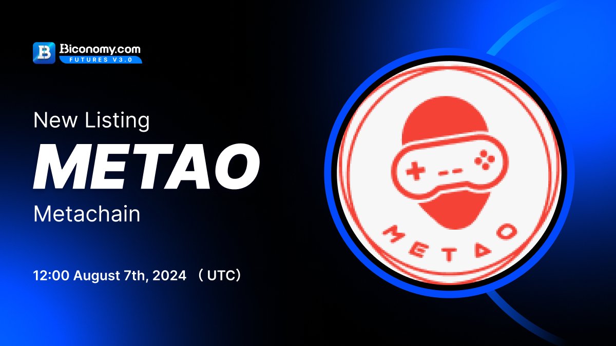 BiconomyCom's tweet photo. 🚀NEW LISTING🔥 $METAO

#Biconomy will list @MetachainOne and open the #METAO/ #USDT trading pair at 12:00 on August 7, 2024 (UTC)

🗓️Open deposit and withdrawal time: 12:00 on August 7, 2024 (UTC)

About #Metachain： Metachain will offer the METAO token integrated with chains like Ethereum and Binance Chain. It will provide grants to new projects with contract development support and stake METAO for zero-fee transactions. METAO sales will provide liquidity for Ethereum, BSC, and POLC.🚀

Full details👉 https://t.co/AAixyeMpi6

#BiconomyExchange #BIT #Crypto #Blockchain #Trading #cryptomarket #bitcoin #cryptocurrency #cryptonews #cryptocurrencynews #cryptocurrencies #web3 #listing #altcoins #memecoins #cryptoexchange #listings #altcoin #METAO