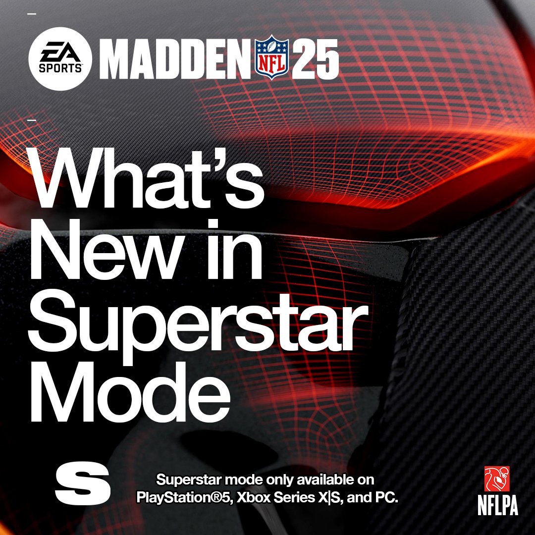 Experience a Superstar career from Heisman to MVP🏆 

Read the thread below for all #Madden25 Superstar Mode Details! 

Available 8.16.24. Pre-Order Today! 
🔗:  x.ea.com/80927