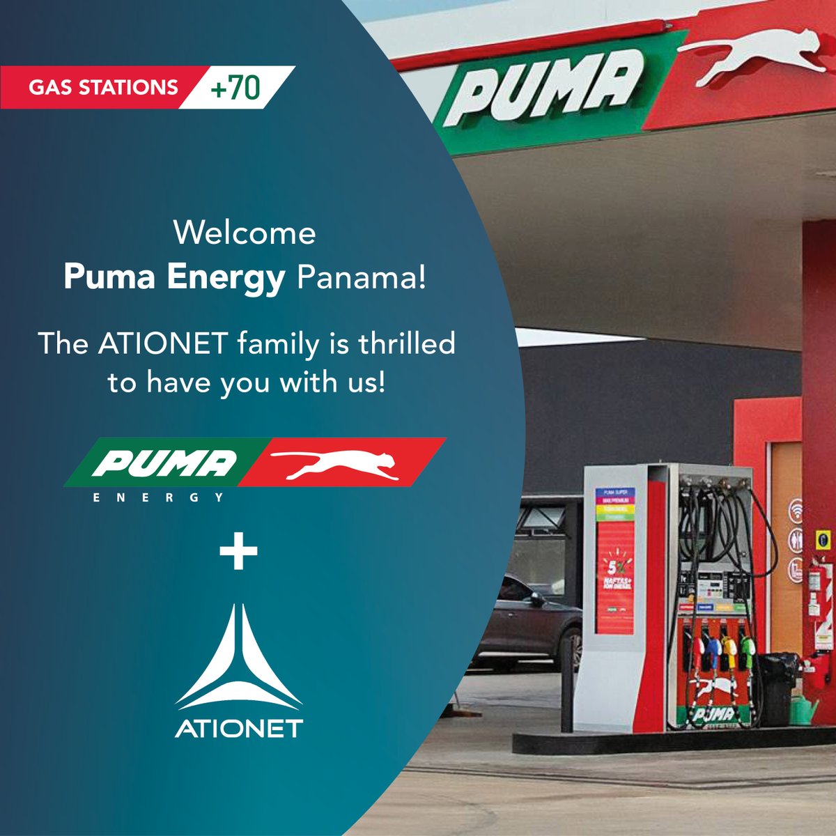 ationet's tweet photo. We are thrilled to welcome @pumaenergypanama to our family! With more than 70 sites across Panama, they've joined the group of satisfied ATIONET clients and we're so proud to have them on board.

Our Mobile Payment Module has become an integral part of their operations! 😃 https://t.co/pcEyGUCo6d