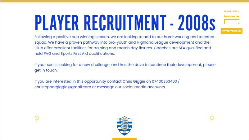 ‼️2008 Player Recruitment ‼️

With pre-season having recently started our 2008s are looking to add to their squad ahead of the forthcoming season. 

If your son is looking for a new challenge and has the drive to continue developing with a highly motivated team, get in touch.👇