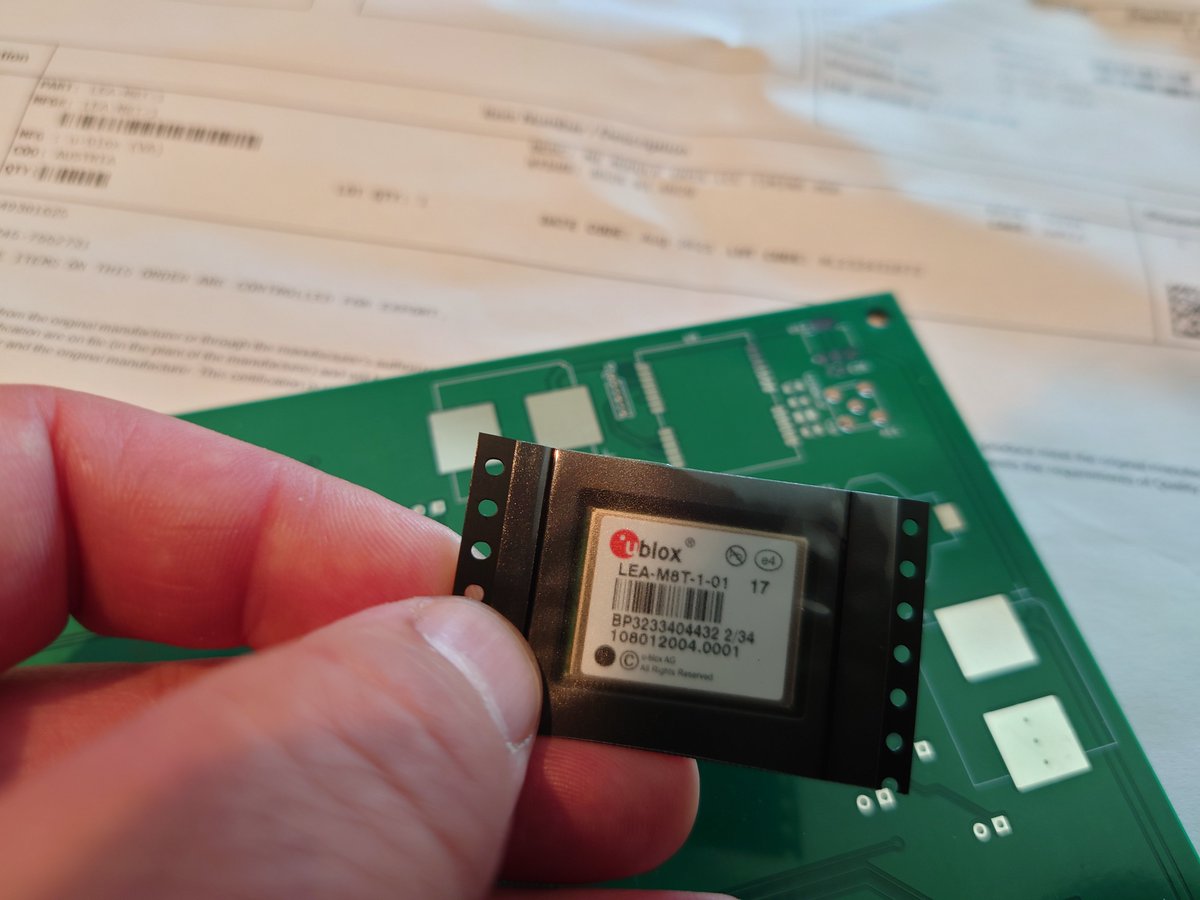 espena's tweet photo. My @ublox LEA M8T timing module just arrived! Now, my #DIY #ESP32 #NTP broadcast clock can become my private #satellite synced master clock and NTP server. I'll update project description at https://t.co/vOahNP2thx once I know how it goes #electronics #broadcast #clock https://t.co/N0LSfarPU4