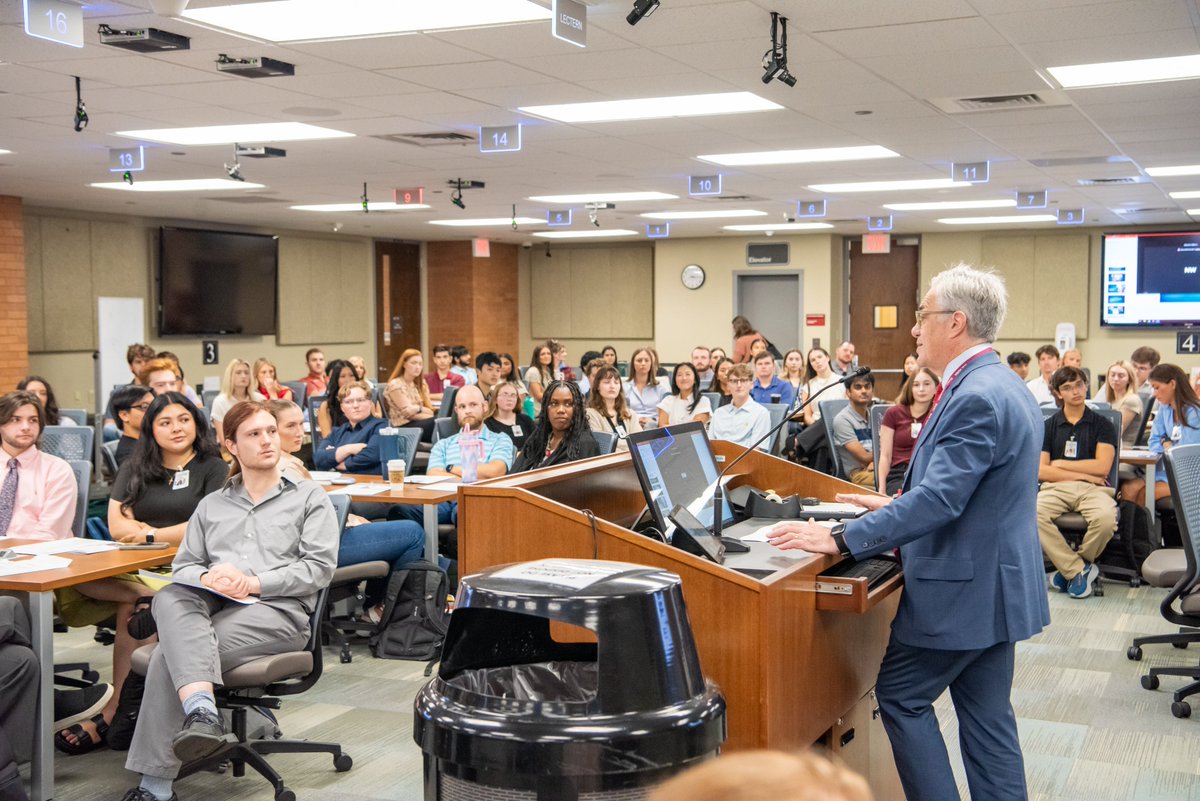 This morning <a href="/UAMS_COM/">UAMS College of Medicine</a> Dean Steve Webber &amp; I welcomed our 1st year med students at the C/O 2028’s orientation. I was reminded of my 1st day of med school at Emory. These students will learn lessons from the best that will help them become extraordinary physicians! <a href="/uamshealth/">UAMS Health</a>