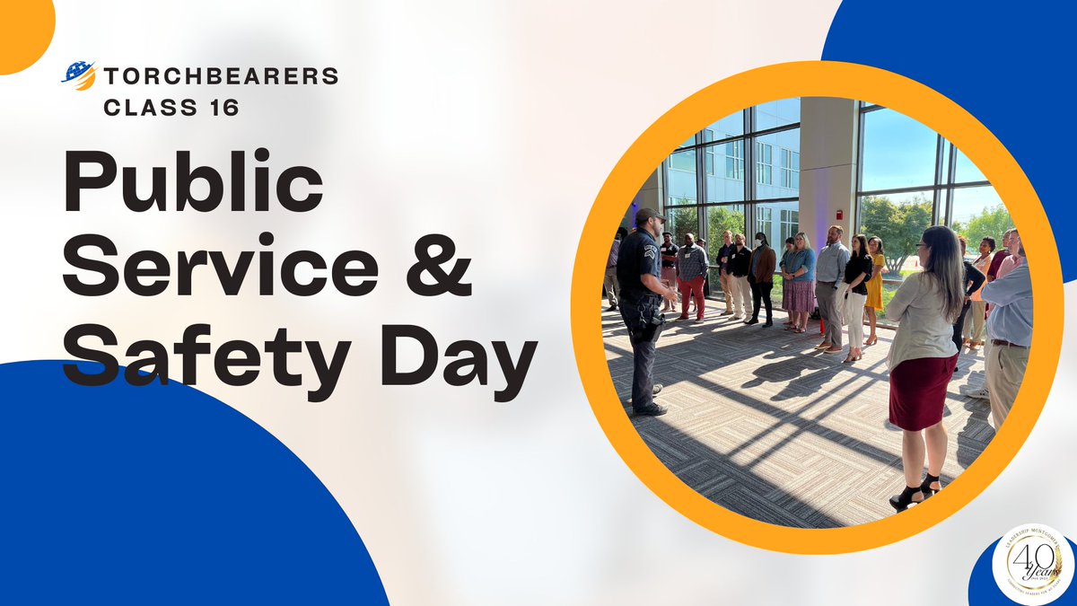 Today is Public Service &amp; Safety Day for Torchbearers Class XVI! Class members will explore roles of the MGM City Council, County Commission, Police Department, &amp; Fire/Rescue public safety teams. 
#LeadershipMGM
#TorchbearersClassXVI
#ourmgm