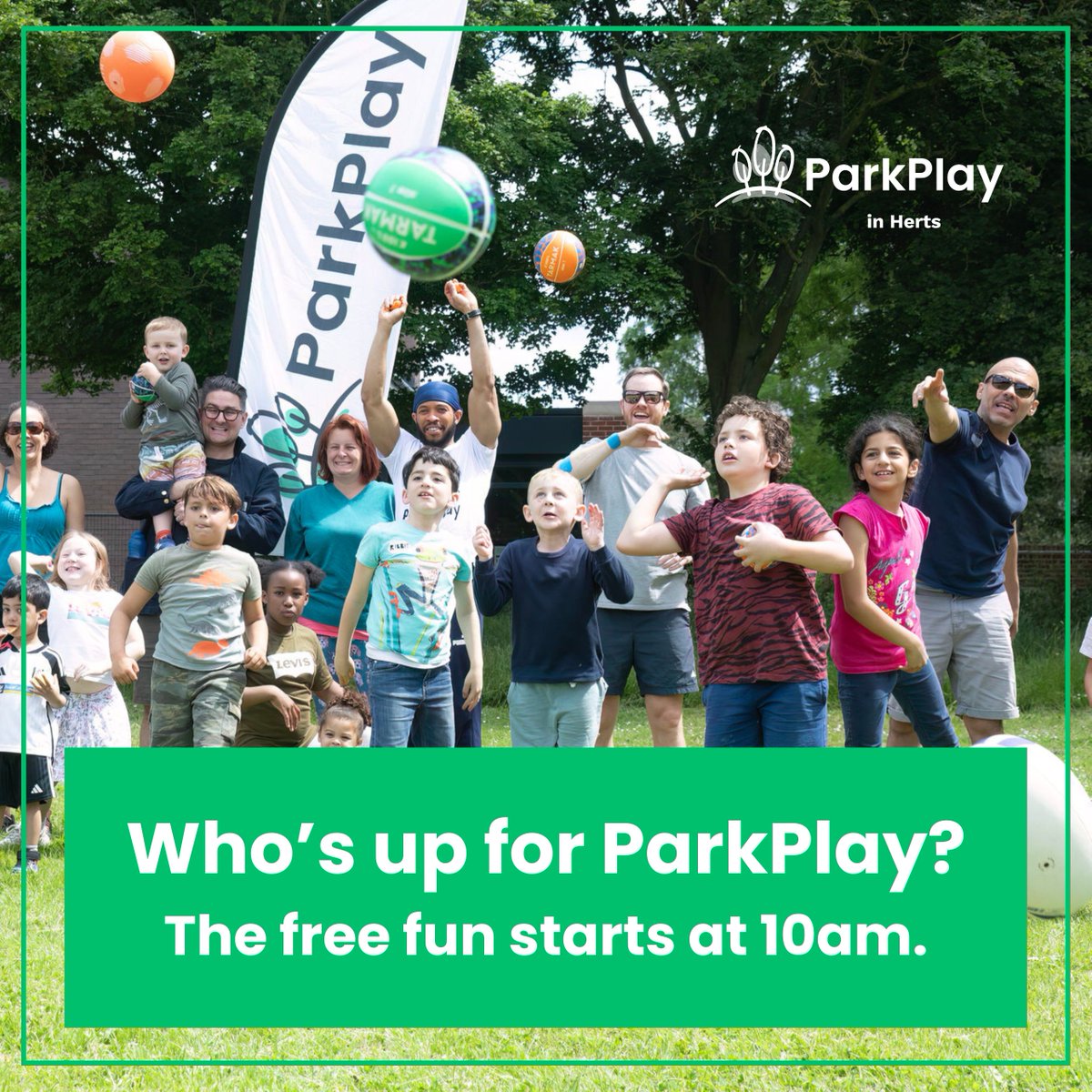 Herts Sport & Physical Activity Partnership (HSP) (@sportinherts) on Twitter photo Which #ParkPlay in Herts will you be joining us at?
#MeetMovePlay with friends, family & your #community. All ages welcome.
Discover all the locations where we play every Saturday and complete your one-time registration via bit.ly/ParkPlayInHerts Which #ParkPlay in Herts will you be joining us at?
#MeetMovePlay with friends, family & your #community. All ages welcome.
Discover all the locations where we play every Saturday and complete your one-time registration via bit.ly/ParkPlayInHerts