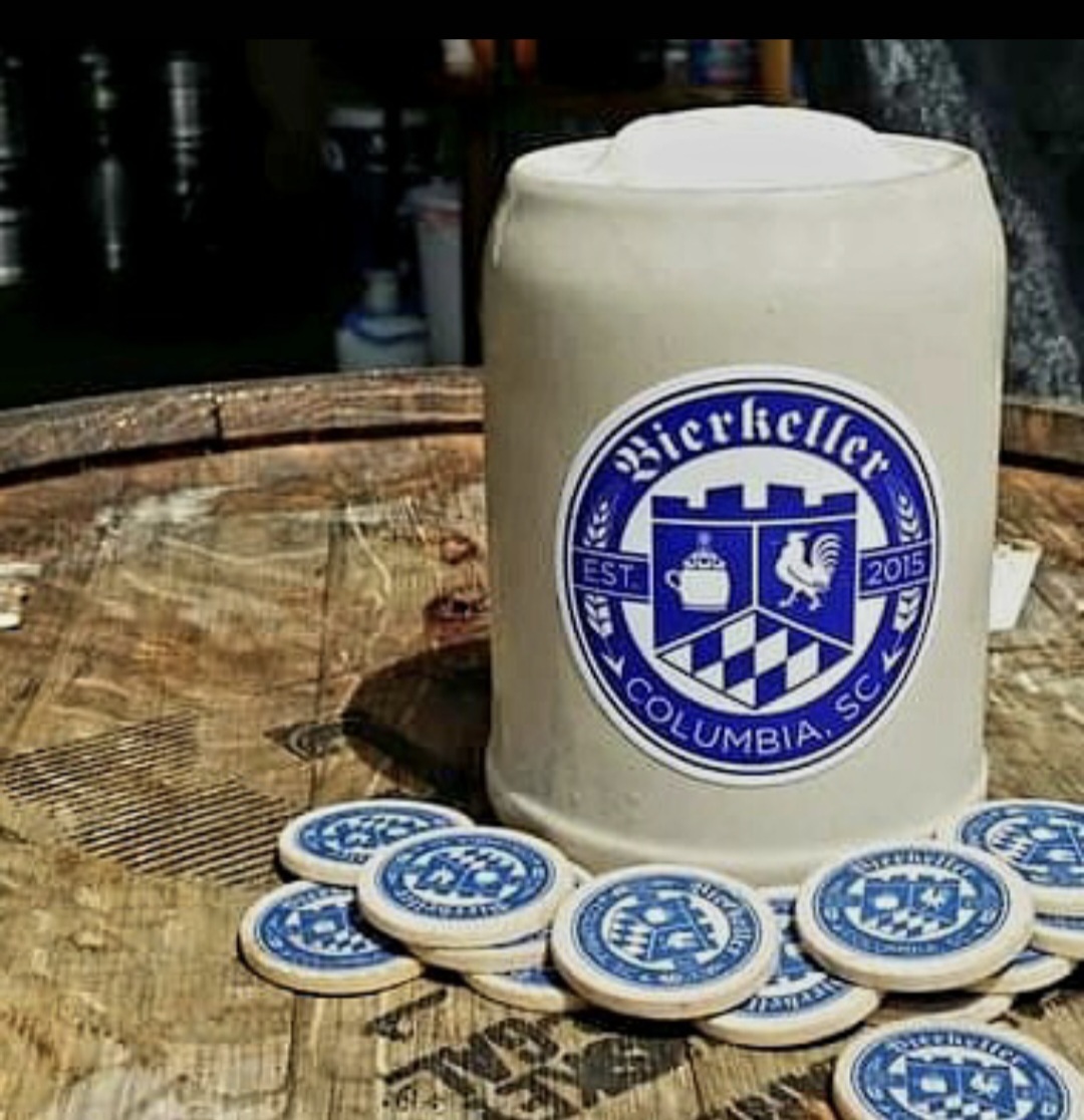 BierkellerCola's tweet photo. Tuesdays mean...Happy Hour all day! All biers are just $5 per half and $10 per full liter. $2.50 tokens (can be exchanged any time for bier, food, etc) all day as well. So stock up, columbi-ja. Prost! https://t.co/ryszE9Ftpo