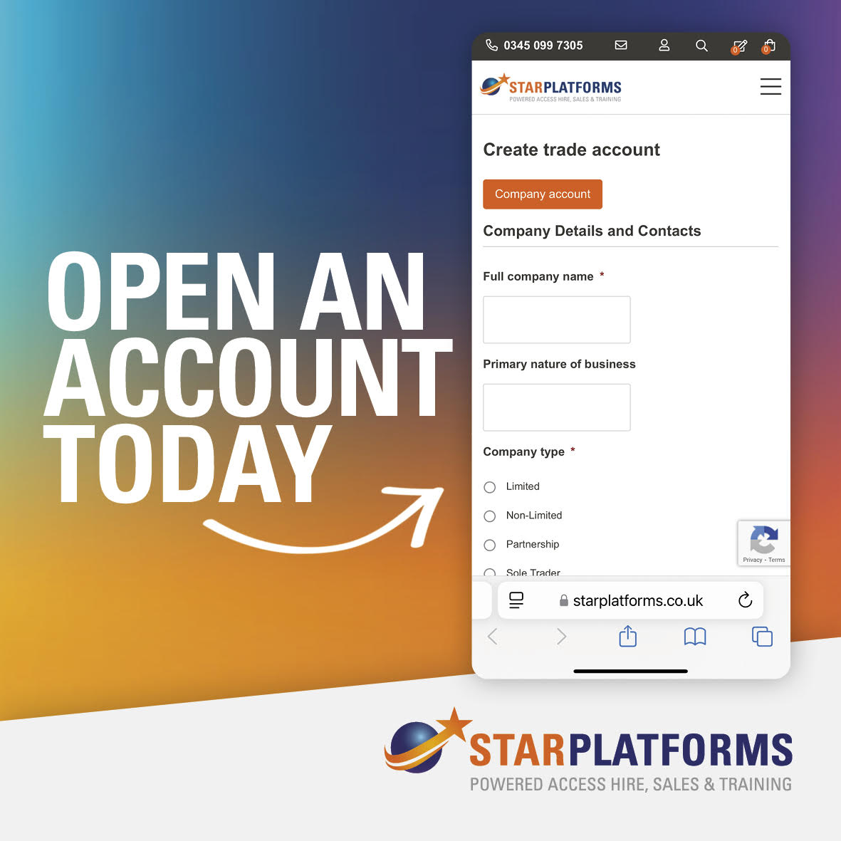 StarPlatforms's tweet image. Star Platforms make access platform hire easy.
Opening an account enables you to hire from one of the UK’s most sustainable electric fleets quickly and effectively.
It starts with a click! 💫
ow.ly/Ie4750SO6KQ
#poweredaccess #lowlevelaccess
