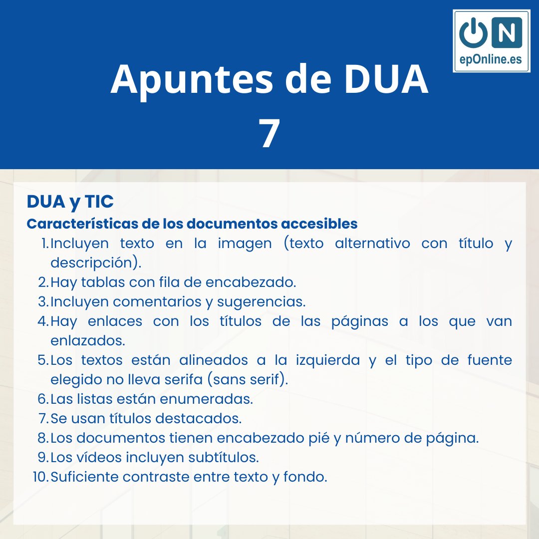 AcademiaEPO's tweet photo. Aprende más con nosotros. Todos los martes, DUA en EPO.
#DUA #oposicionesdocentes #magisterio #secundaria #LOMLOE #EPO https://t.co/IJMPFyxv0p