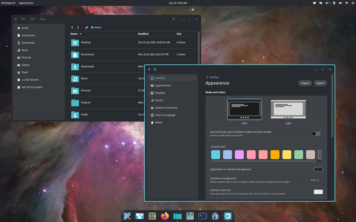 COSMIC_desktop's tweet image. Dark mode is where it&apos;s at - Look at this stellar beauty of a desktop! #COSMICdesktop #COSMICDE #Linux #FOSS #DesktopThemes