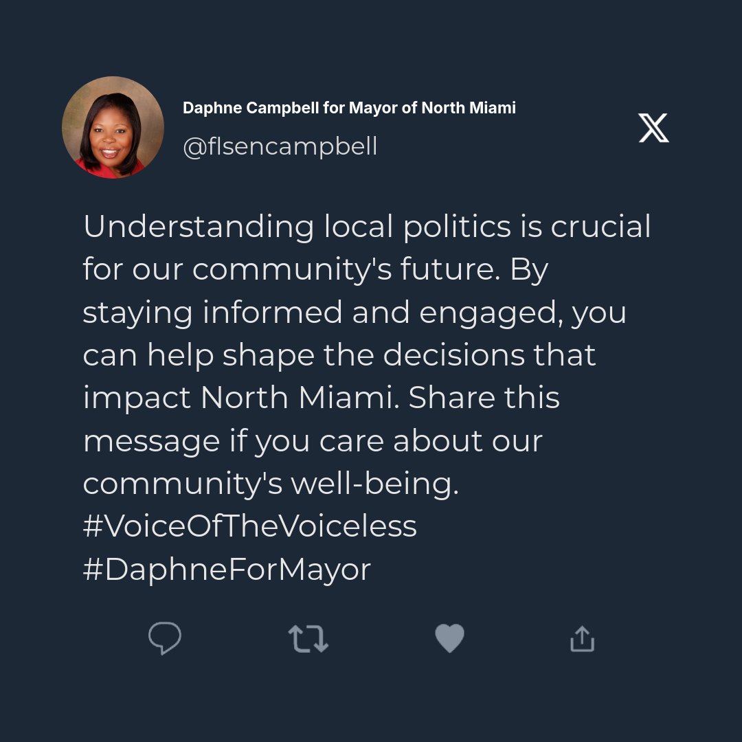 Daphne Campbell for City of North Miami Mayor tweet media