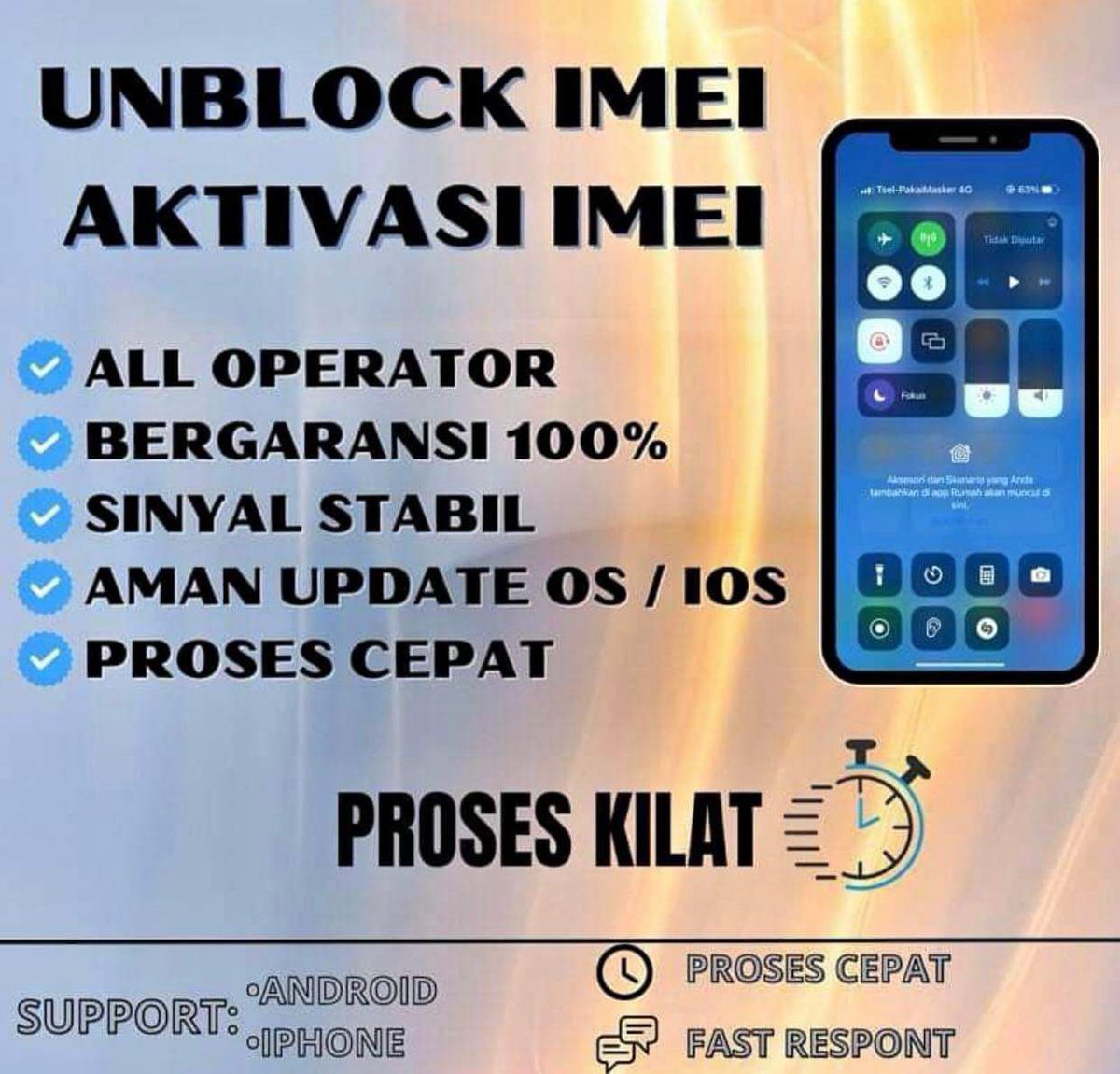dahlinar_app's tweet photo. SOLUSI IMEI TERBLOKIR
OPEN UNBLOCK IMEI TO ALL OPERATOR
- 3 BULAN 150k
- 6 BULAN 200k
- 1 TAHUN 350k
- PERMANEN 450k
#imei #iphone #Android #unblockimei #jasaimei #imeiterblokir #android16 #iPhone https://t.co/C39pPTIChj