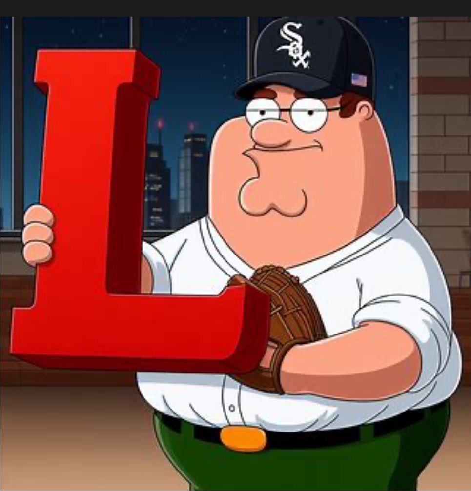 NotDotson's tweet photo. @NBCSWhiteSox @ChuckGarfien @RyanMcGuffey My brain can’t pivot to the rebuild as long as Peter Griffen is still the whitesox manager. https://t.co/FhkM1rGARr