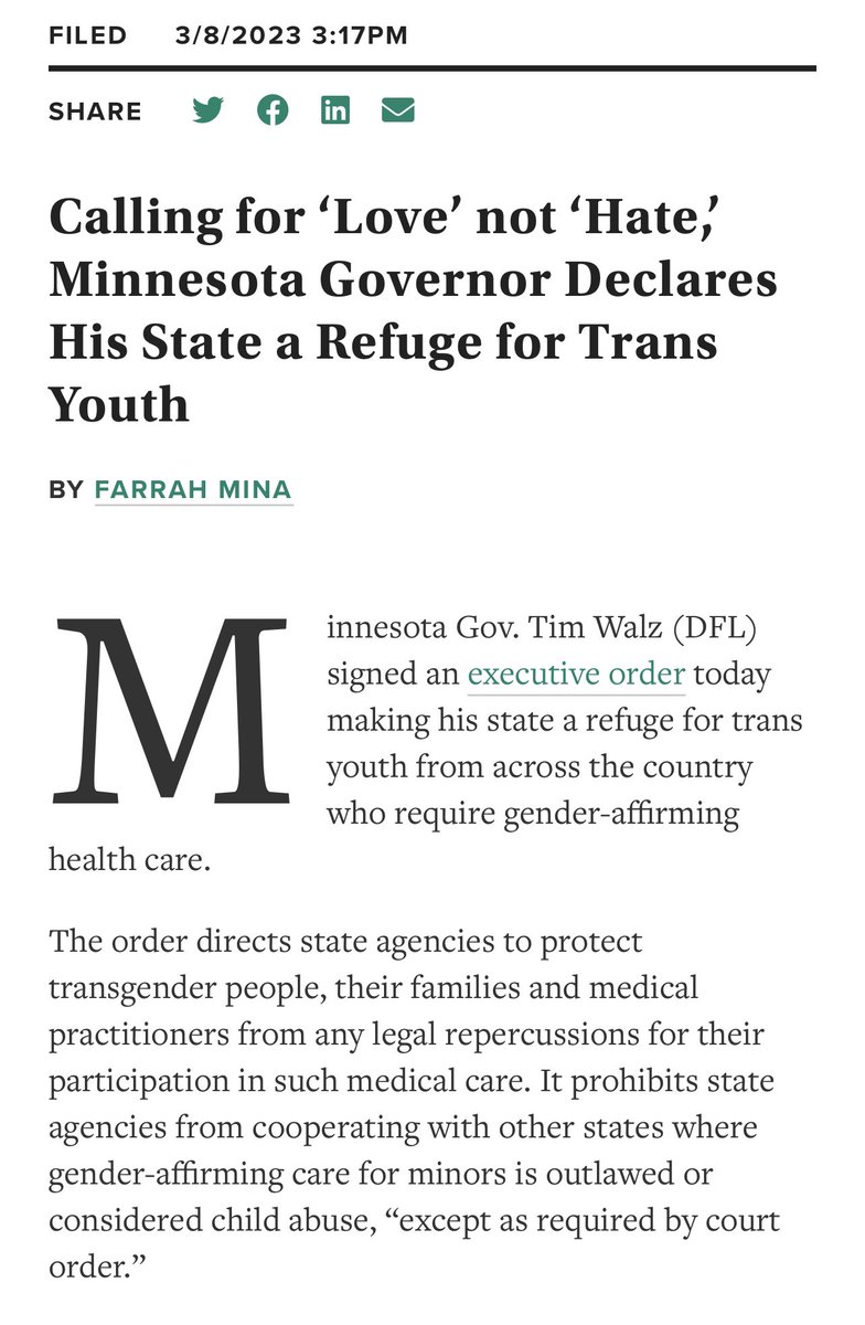 SaraGonzalesTX's tweet photo. Tim Walz has made Minnesota a “refuge” for sterilizing children.

He is now Kamala’s VP pick.

Is this what you want for the country? Choose accordingly. https://t.co/vcx6jjM5ar