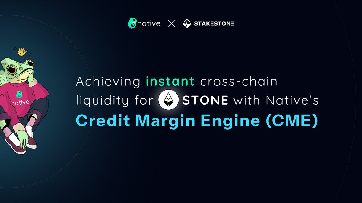 DeFi is about the relentless pursuit of yield. For yield, cross-chain liquidity with instant finality is key.

For <a href="/Stake_Stone/">StakeStone</a>, the goal is simple: buidl a truly liquid, yield-bearing ETH asset. With Native's Credit Margin Engine (CME), this vision is becoming a reality.

Get