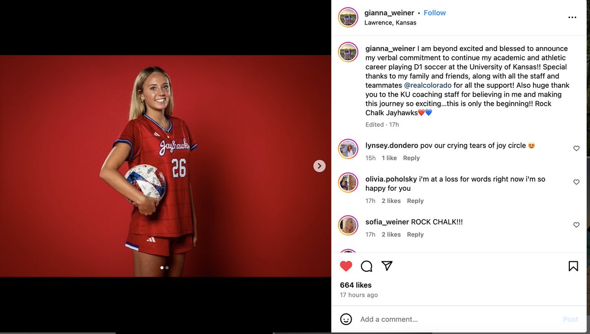 Another #ECNL player from the Class of 2026 has verbally committed to play P4 soccer. Huge Congratulations!!