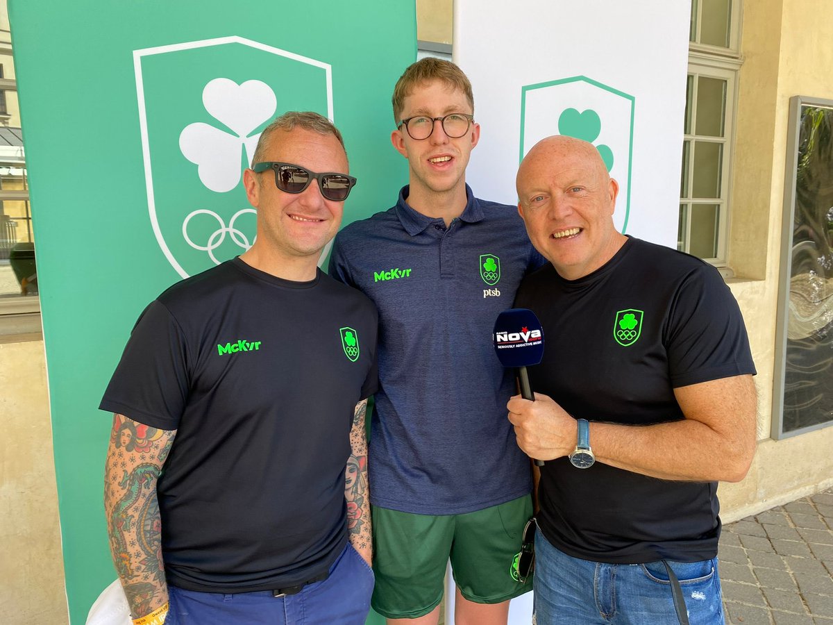 JimMcCabeFM's tweet image. A bit of the story so far . . . #GoldenGlory @radionova100 with @missquoteie @pjgallagher @ClintDrieberg #TeamIreland #Paris2024
