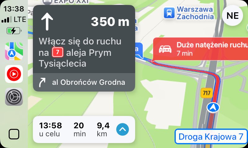 _sshhaaddooww_'s tweet image. Baner o natężeniu ruchu w Apple Maps #iOS18Beta5