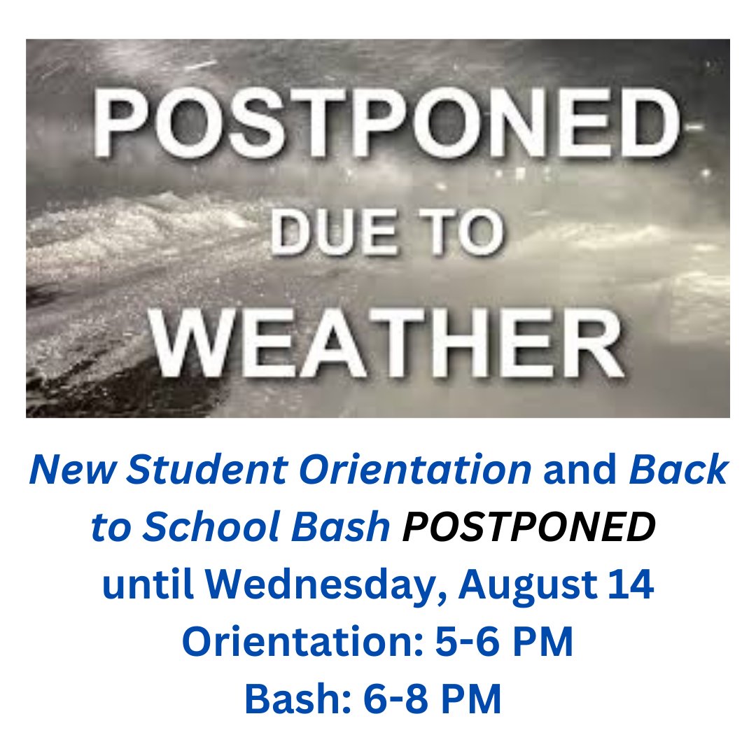Dreher High School (@dreherhigh) on Twitter photo New Student Orientation and Back-to-School Bash are rescheduled to Wednesday, August 14.  New student Orientation will be held form 5-6pm in the school auditorium followed immediately by the Back-to-School Bash from 6-8pm.  Thank you for you understanding.  Stay safe and stay dry New Student Orientation and Back-to-School Bash are rescheduled to Wednesday, August 14.  New student Orientation will be held form 5-6pm in the school auditorium followed immediately by the Back-to-School Bash from 6-8pm.  Thank you for you understanding.  Stay safe and stay dry