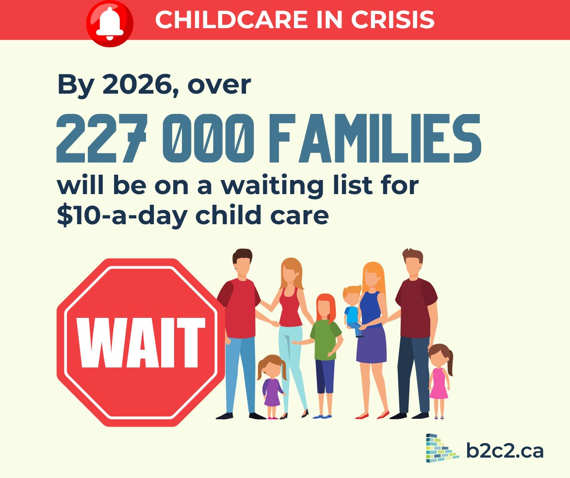 Read more on our website at b2c2.ca/child-care-cri…

#ChildCareCrisis #ONChildCare #ChildCareShortage #AffordableChildCare #10ADayChildCare #ChildCareSpaces #Ontario #OntarioChildCare #CWELCC