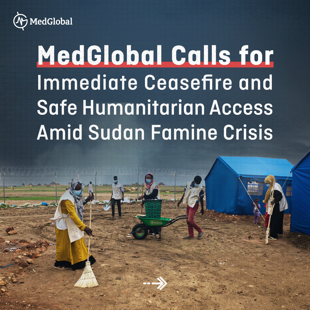 MedGlobalOrg's tweet photo. War in #Sudan: MedGlobal urges ceasefire and safe aid access amid worsening famine crisis. 

“We desperately need this access to prevent further loss of life,” said MedGlobal Sudan’s Adil Almahi. 

Read his full statement and learn about our humanitarian response in Sudan: https://t.co/wGkx7ATEnJ
