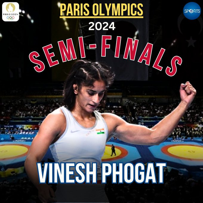 ddsportschannel's tweet photo. 2⃣ Semi-finals tonight!

Vinesh Phogat will be in action in Semifinal at 10:20 PM.

India vs Germany Semifinal at 10:30 PM .

Watch LIVE on DD Sports 1.0 📺 (DD Free Dish)

#Paris2024   #Olympics  #Hockey #wrestling
