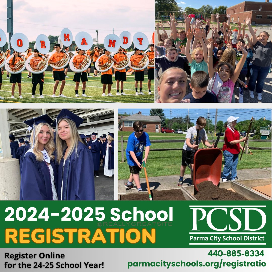 School starts soon! Register today using this link: parmacityschools.org/Domain/169