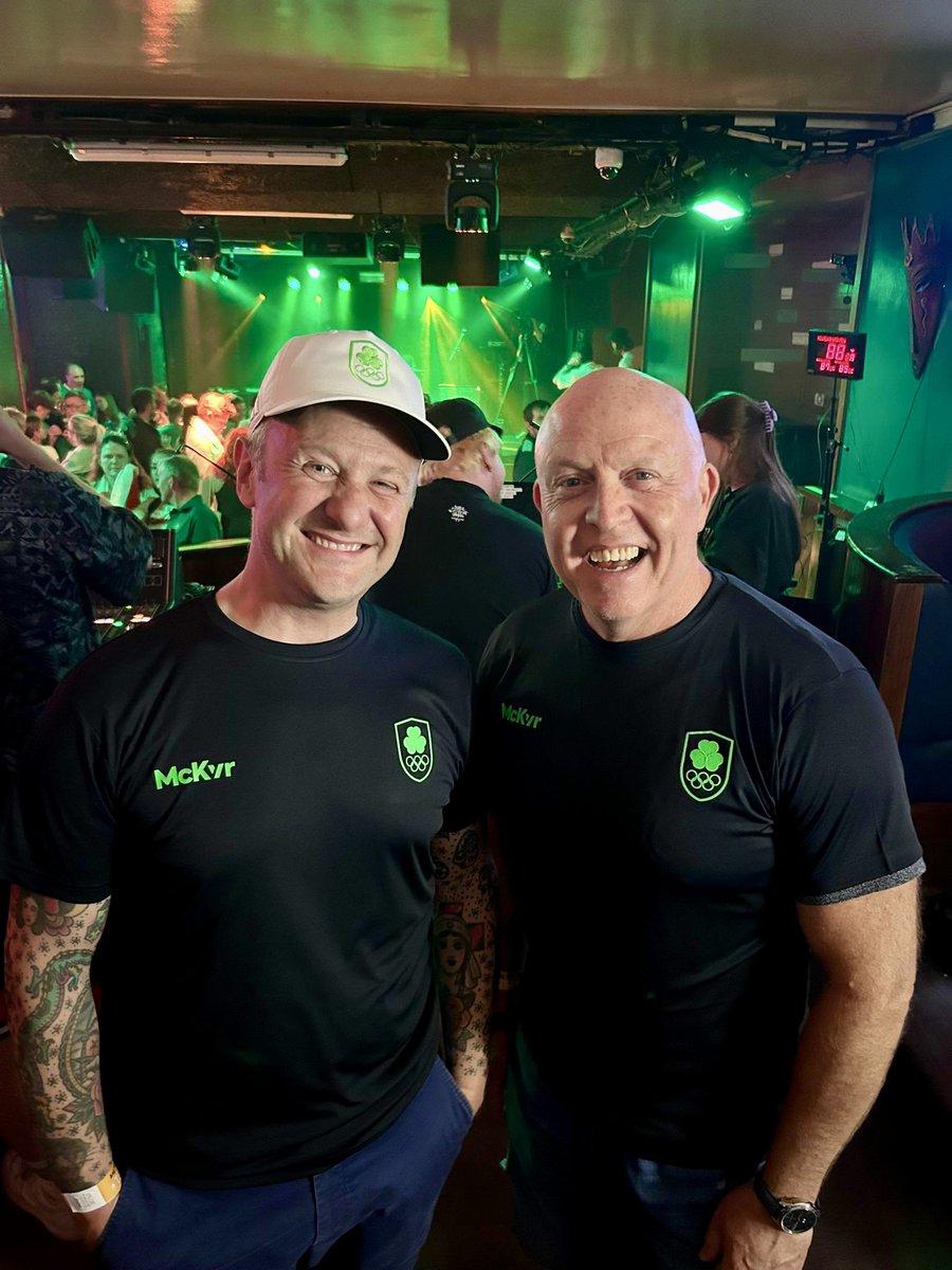 JimMcCabeFM's tweet image. In fairness @McKeeverSports did their best to make @pjgallagher and myself look like #TeamIreland athletes - it was always a long shot! #Paris2024